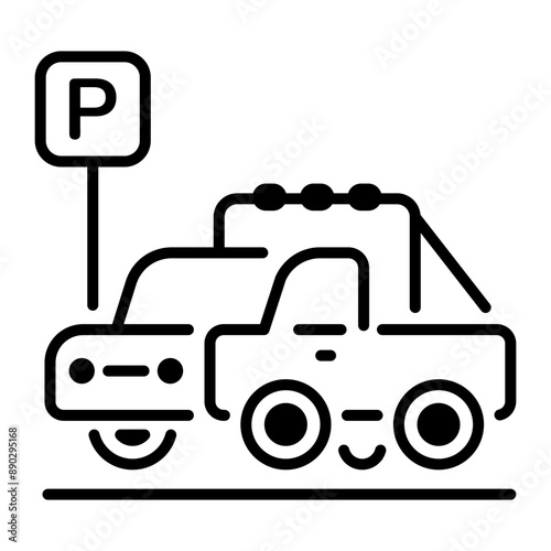 A car parking icon in line style