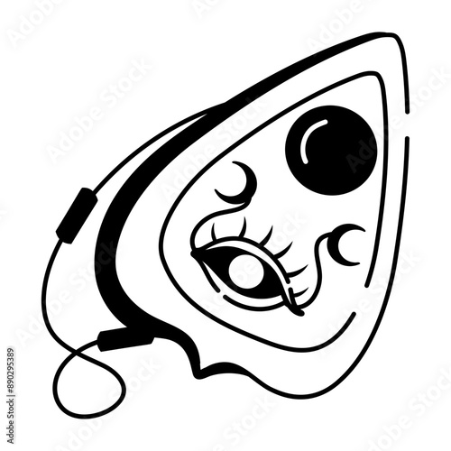 A doodle style icon of a ouija board 