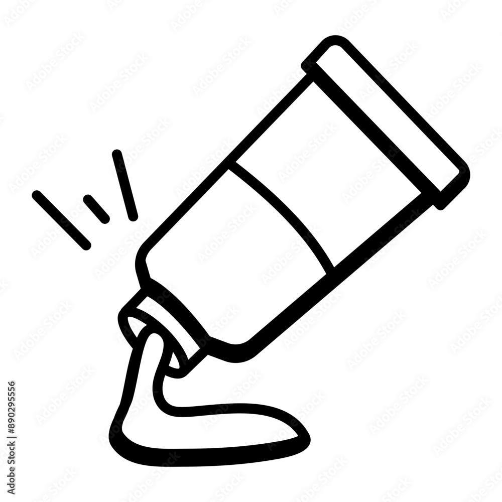 An outline icon of paint tube An outline icon of paint tube
