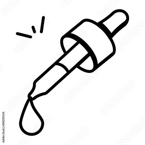 A linear icon of liquid dropper 