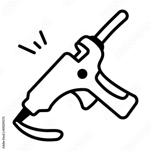 Linear icon of a glue gun 