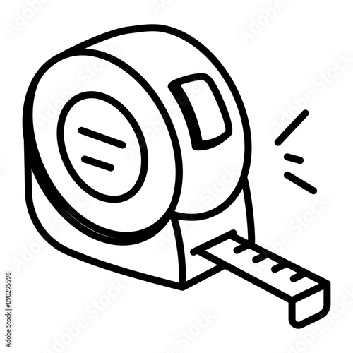 An outline icon of measuring tape 