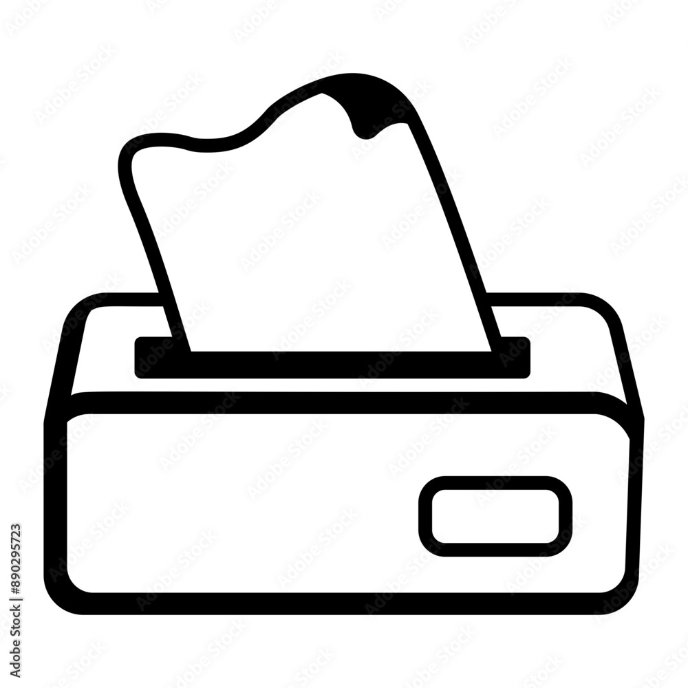 Outline style icon of tissue box 