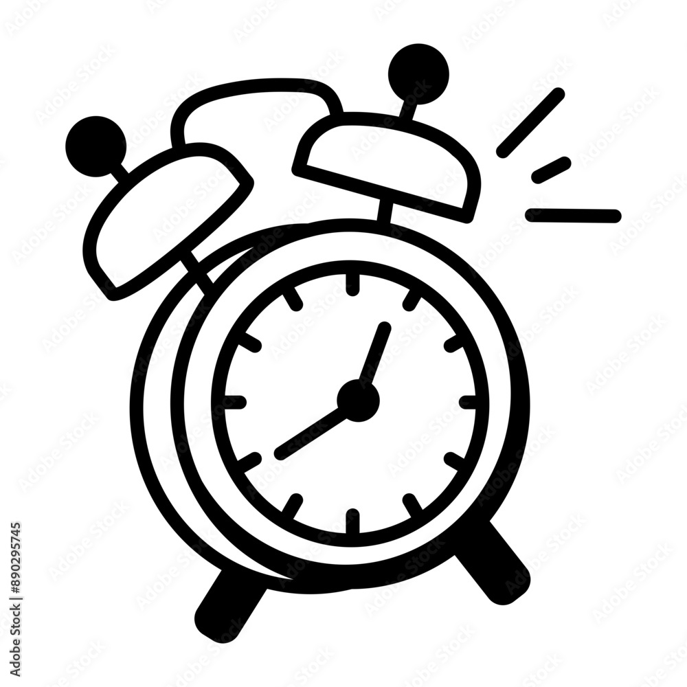 An outline icon of alarm clock An outline icon of alarm clock