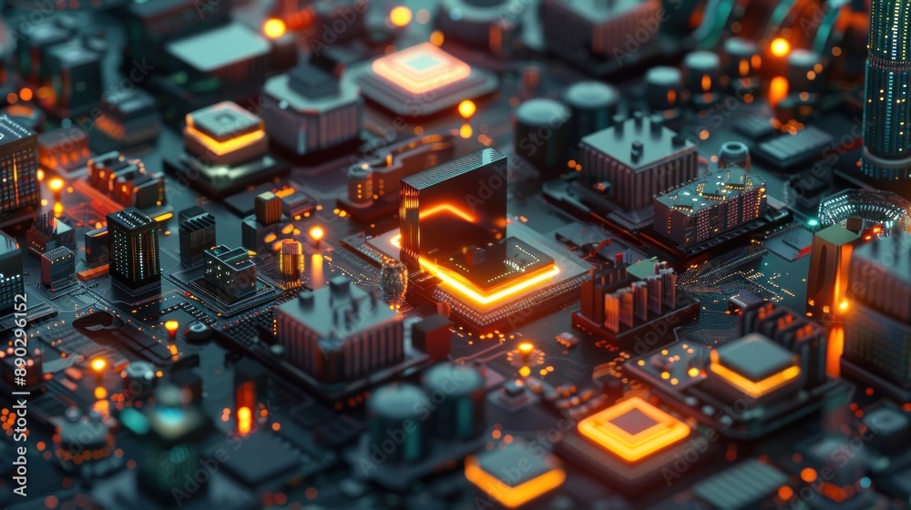 Abstract Cityscape of Technology Abstract Cityscape of Technology