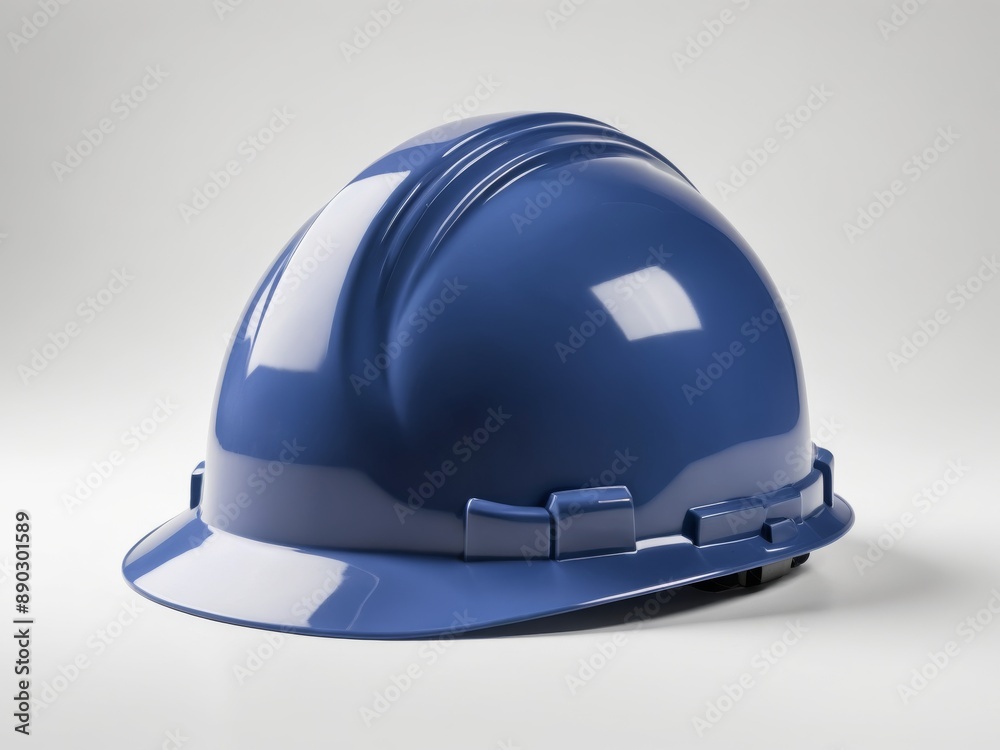 Fototapeta premium construction hard hat sapphire blue color isolated on white background