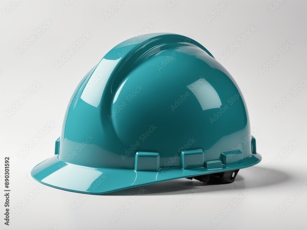Fototapeta premium construction hard hat teal green color isolated on white background