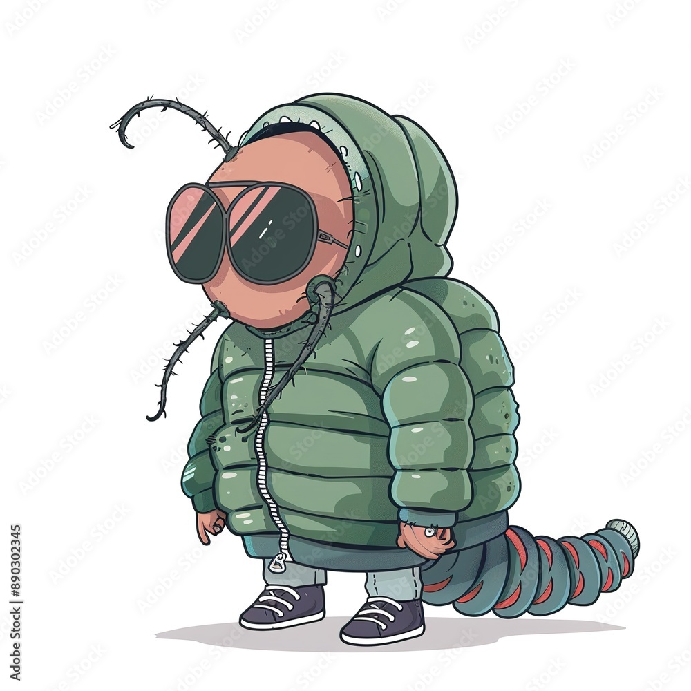 Obraz premium Millipede Sporty fashion cartoon isolated whitebackground