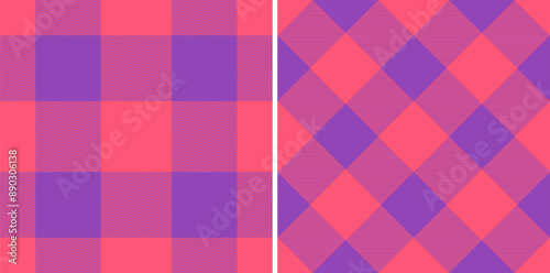 Pattern texture fabric of vector background seamless with a tartan plaid textile check. Set in sunset colors of book cover design ideas.