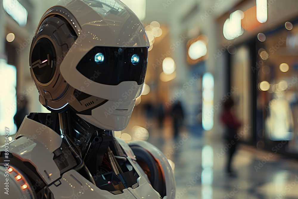 Generative AI creative picture Robot cyborg in activities of daily life routine living together with people Generative AI creative picture Robot cyborg in activities of daily life routine living together with people