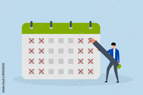 4 day work week, business manager scheduled vacation to work 4 day work week at the company.