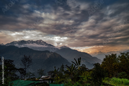 sunset in the mountains