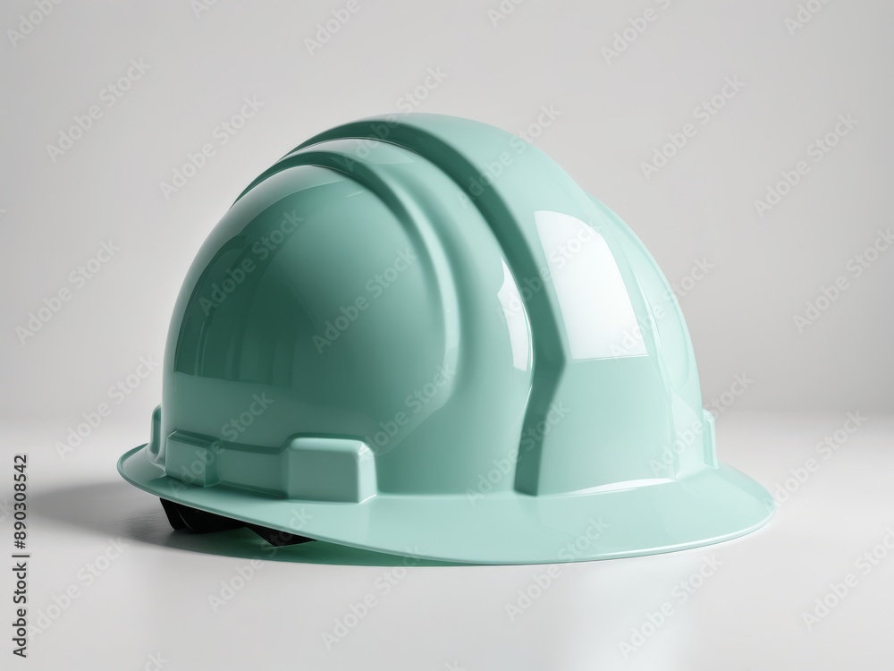 Mint green color construction hard hat isolated on white background Mint green color construction hard hat isolated on white background