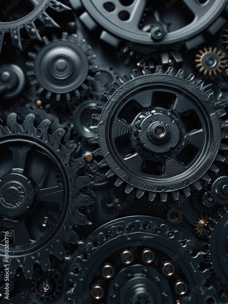 Mechanical Gears Close-Up Mechanical Gears Close-Up