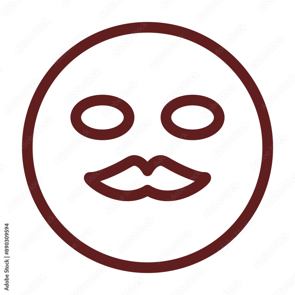 emoji Moustache Vector Line Maroon Icon Design emoji Moustache Vector Line Maroon Icon Design