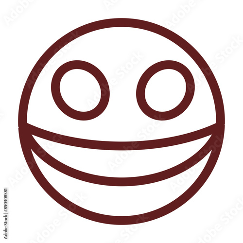 emoji Mask Vector Line Maroon Icon Design