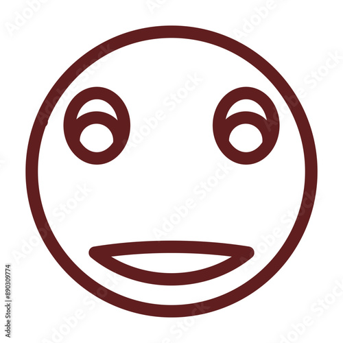 emoji clown face Vector Line Maroon Icon Design