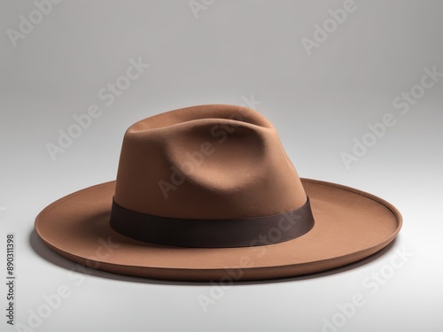 brown round hat isolated on white background