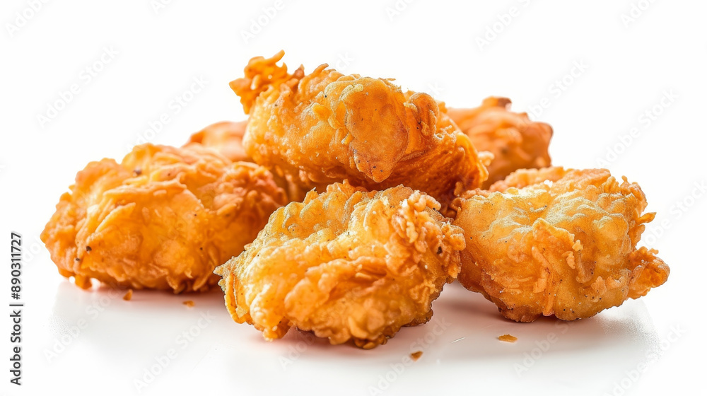 Fried chicken wings on a wooden table. Breaded, crispy fried Kentucky chicken, perfect for a tasty dinner. Fried chicken wings on a wooden table. Breaded, crispy fried Kentucky chicken, perfect for a tasty dinner.