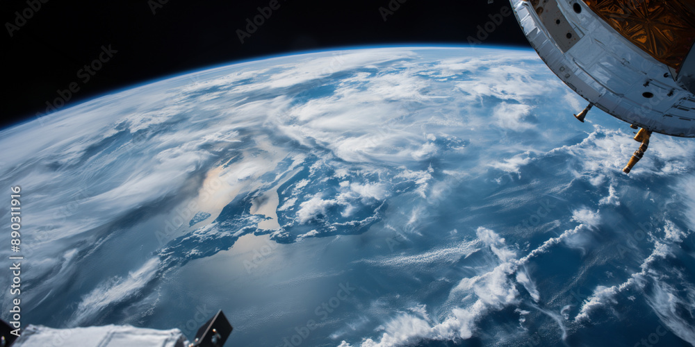 Obraz premium Photo of earth taken from space satellite