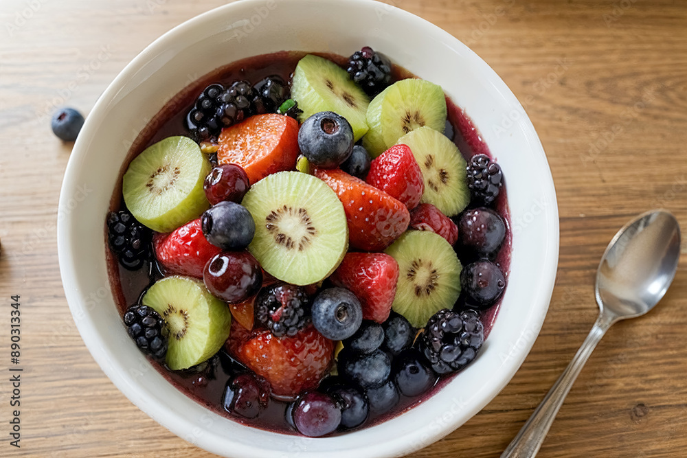 Acai bowl: a colorful and nutritious breakfast in a bowl. Acai bowl: a colorful and nutritious breakfast in a bowl.