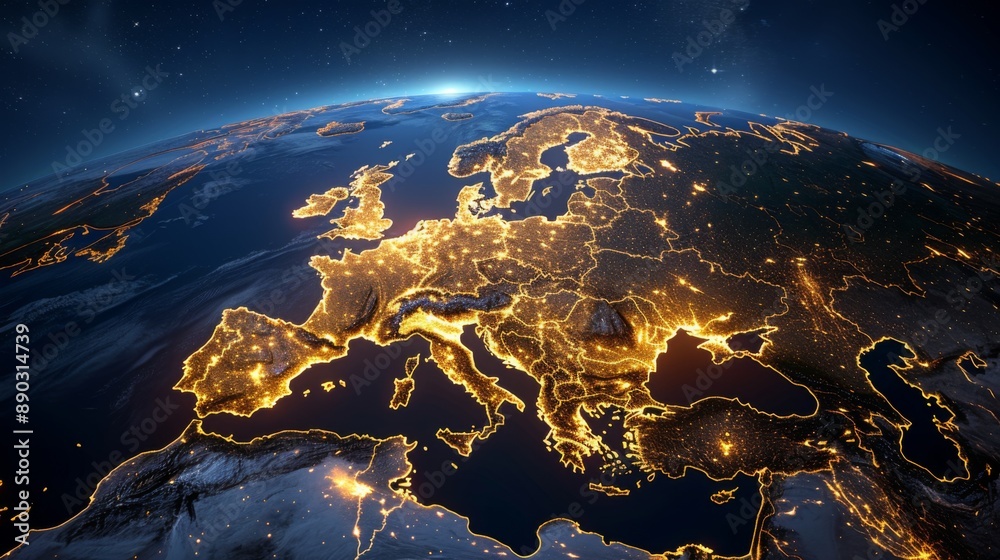 Europe at Night from Space Europe at Night from Space
