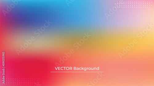 Wallpaper Mural Smooth and blurry colorful gradient mesh background. Modern bright rainbow colors. Easy editable soft colored vector banner template. Premium quality Torontodigital.ca