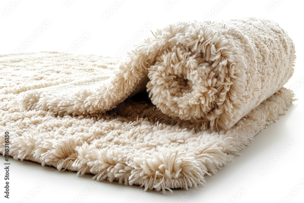 stylish soft beige carpet isolated on white stylish soft beige carpet isolated on white