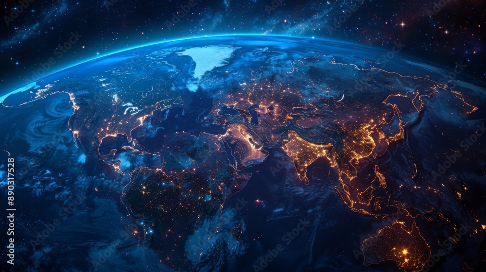 Obraz premium Earth at Night from Space