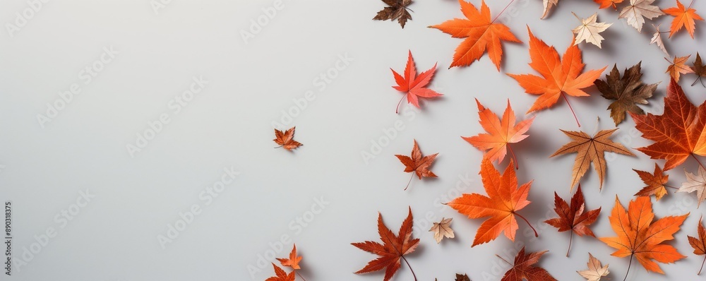 Frame with autumn leaves on a background with copy space. Autumn backdrop. Yellow, orange leaf Frame with autumn leaves on a background with copy space. Autumn backdrop. Yellow, orange leaf