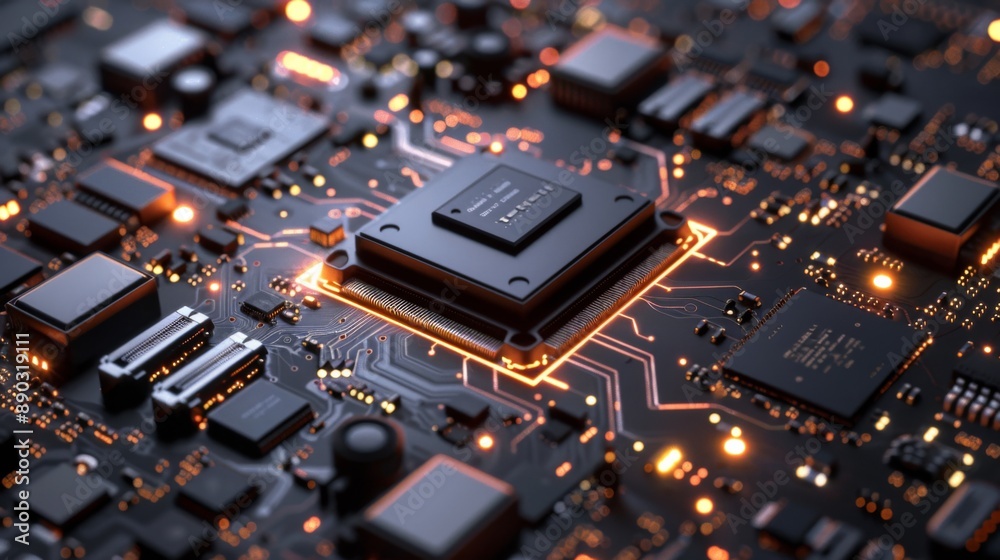 High-Tech Circuit Board Close-Up