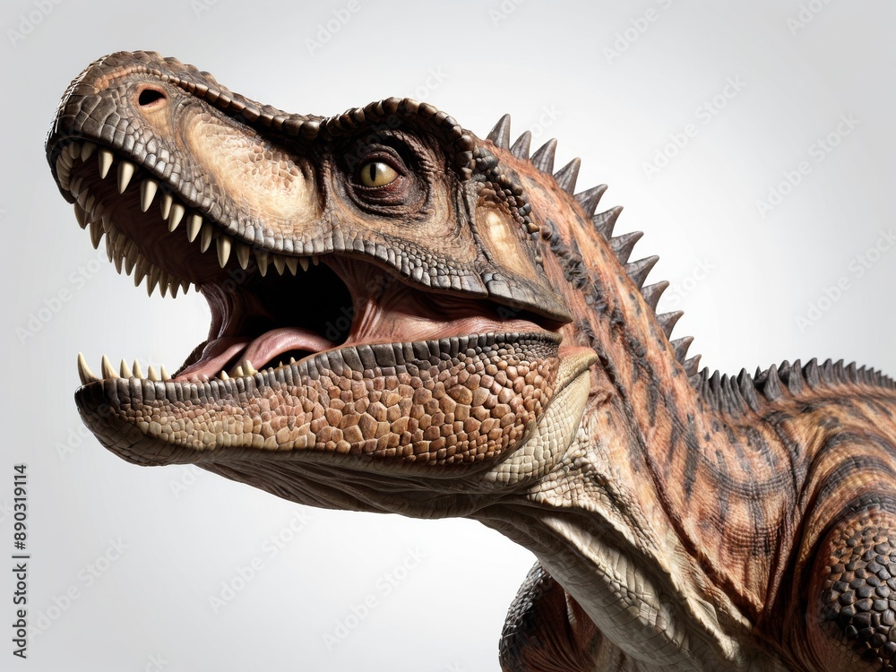 Obraz premium 3D illustration of cute dinosaur isolated on white background