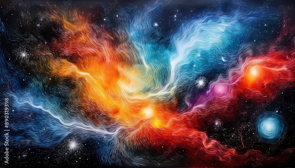 Abstract pencil art of a cosmic nebula. Abstract pencil art of a cosmic nebula.