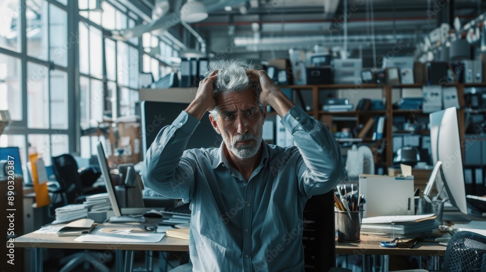 The stressed office worker