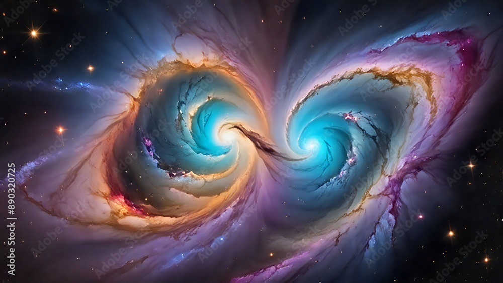 Colliding nebula clouds resembling a butterfly Colliding nebula clouds resembling a butterfly