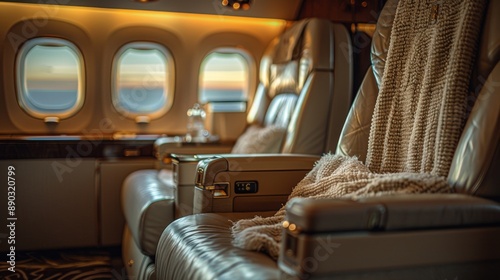 Luxurious Private Jet Interior