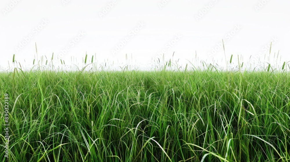 Fototapeta premium Grass field against white backdrop