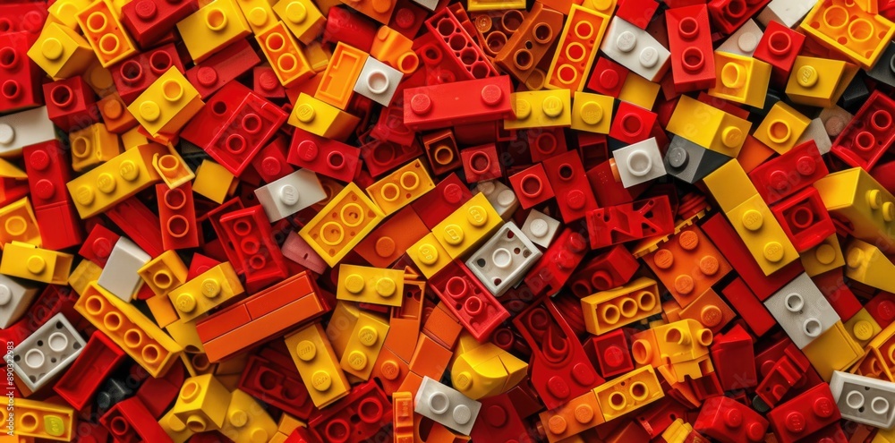A background of colorful bricks.