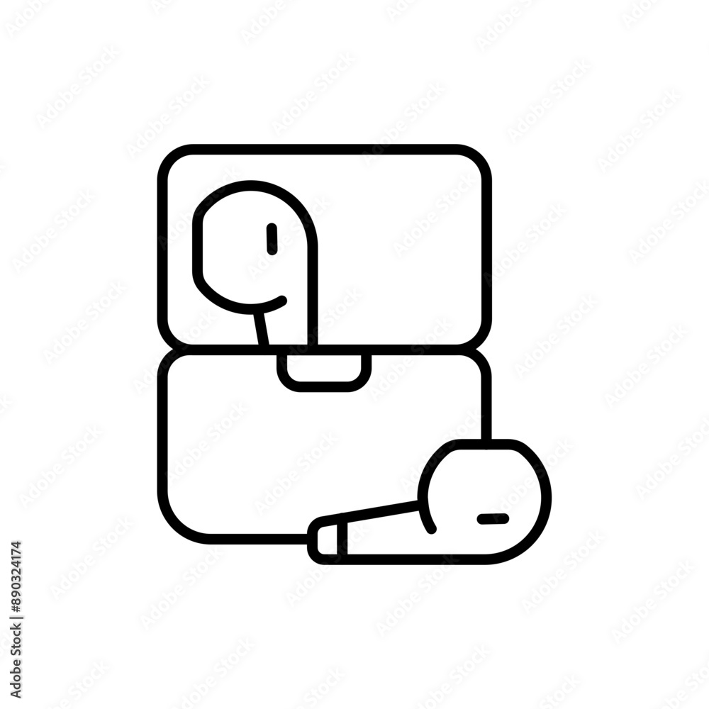 Wireless earbuds outline icons, minimalist vector illustration ,simple transparent graphic element .Isolated on white background Wireless earbuds outline icons, minimalist vector illustration ,simple transparent graphic element .Isolated on white background