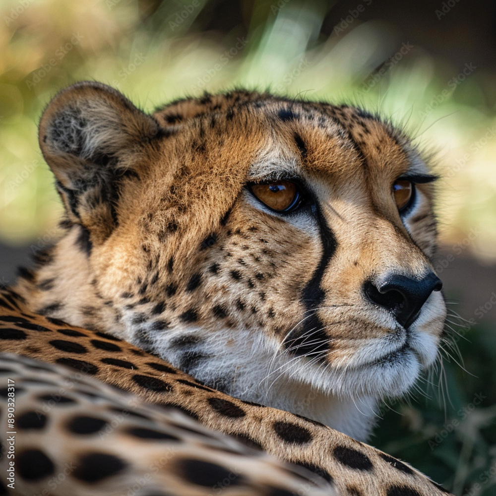 portrait of a cheetah in nature portrait of a cheetah in nature