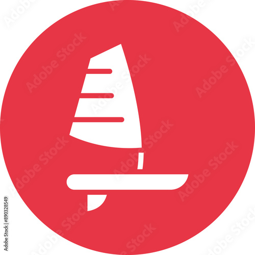 Windsurf glyph circle icon