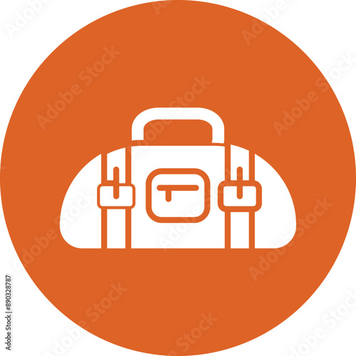 Duffle bag glyph circle icon