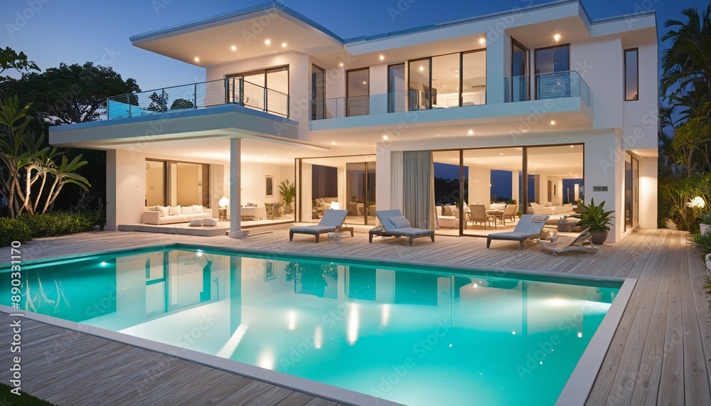 Fototapeta premium modern villa with pool