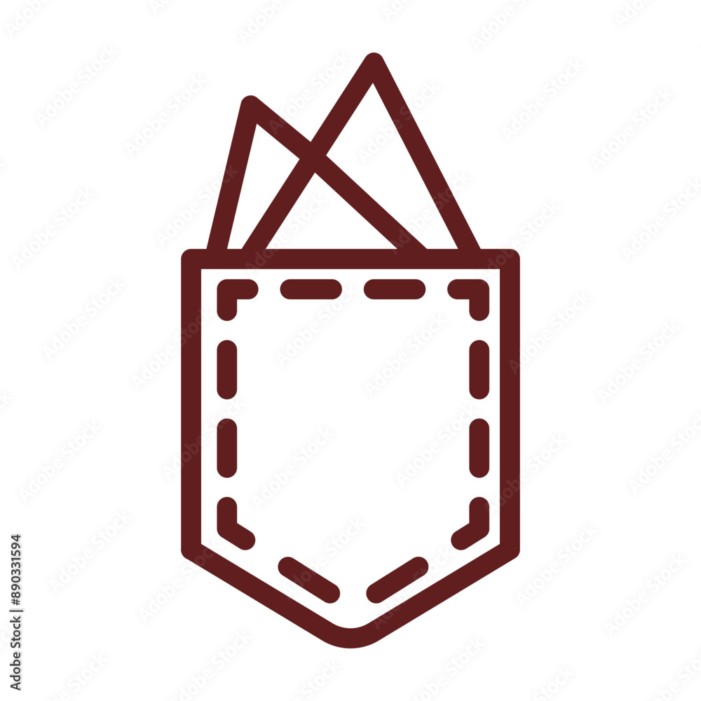 Pocket Square Vector Line Maroon Icon Design Pocket Square Vector Line Maroon Icon Design