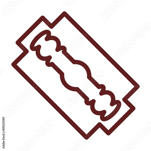 Shaving Blade Vector Line Maroon Icon Design