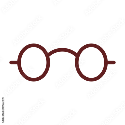 Reading Glasses Vector Line Maroon Icon Design