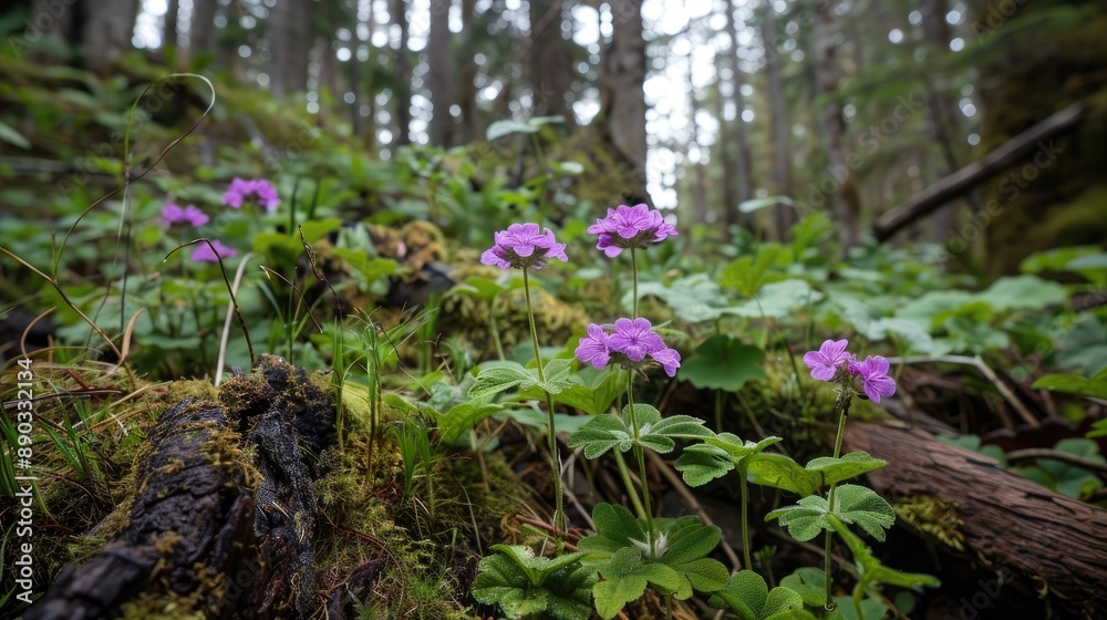 Geranium flourishes in the forest wilderness Geranium flourishes in the forest wilderness
