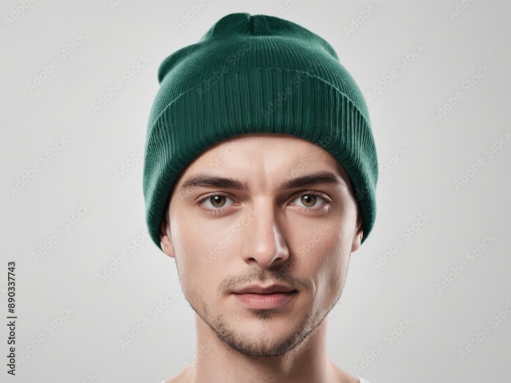 green tuque hat isolated on white background green tuque hat isolated on white background