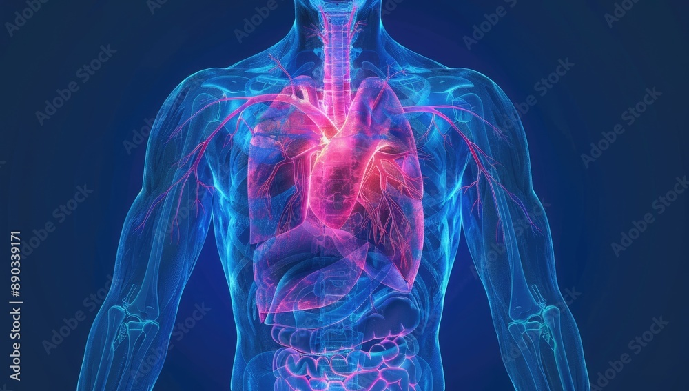 Medical Scan of Lungs and Heart Medical Scan of Lungs and Heart