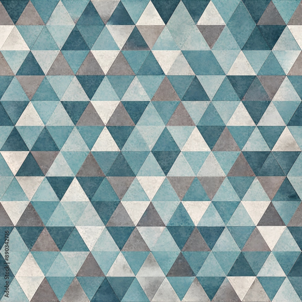 Teal and Gray Triangle Grid Pattern with Textured Background Teal and Gray Triangle Grid Pattern with Textured Background